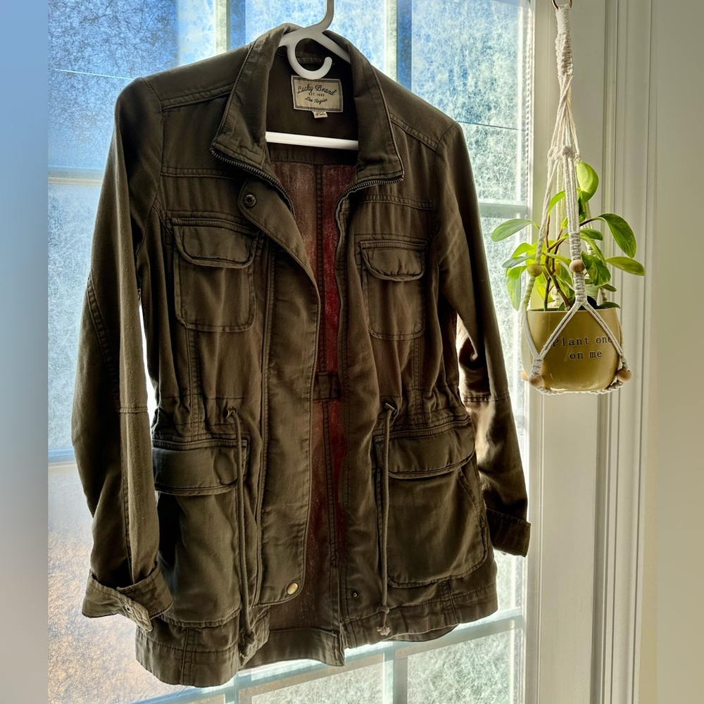 Lucky Brand light weight olive utility jacket size XS